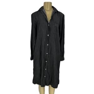 Grayson Size 02 Small The Hero Women Button Front Shirt MIDI Dress Long Sl 35-21